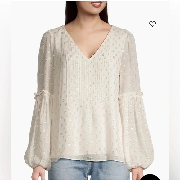 Lilly Pulitzer Tops - Lilly Pulitzer Size 14 Cleme Metallic-Dot Blouse